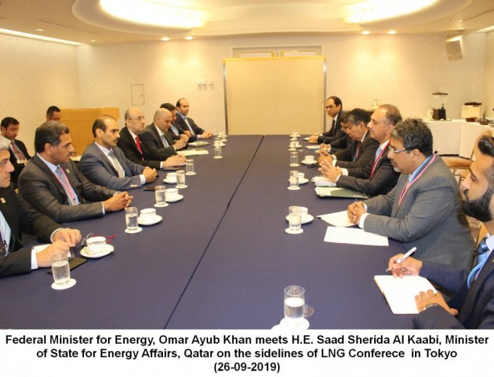 Federal Minister for Energy Omar Ayub Khan meets Minister of  Energy Affairs of the State of Qatar